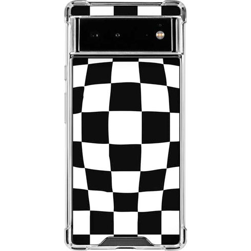 Black and White Zoomed Checkerboard Google Pixel 6 Clear Case